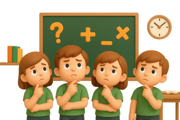 Child learning maths happily